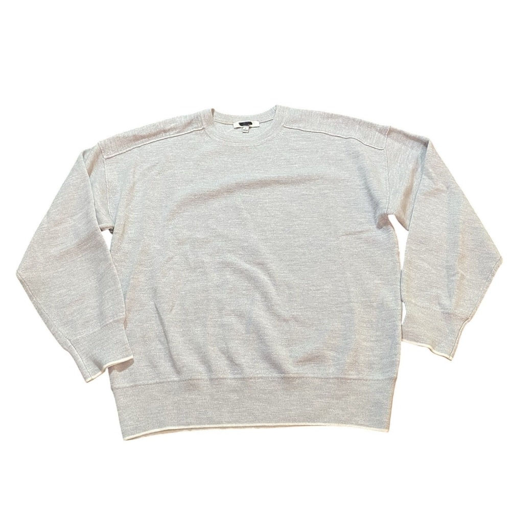 Madewell NWT Women's 100% Merino Wool Light Gray Crewneck Pullover Sweater Small